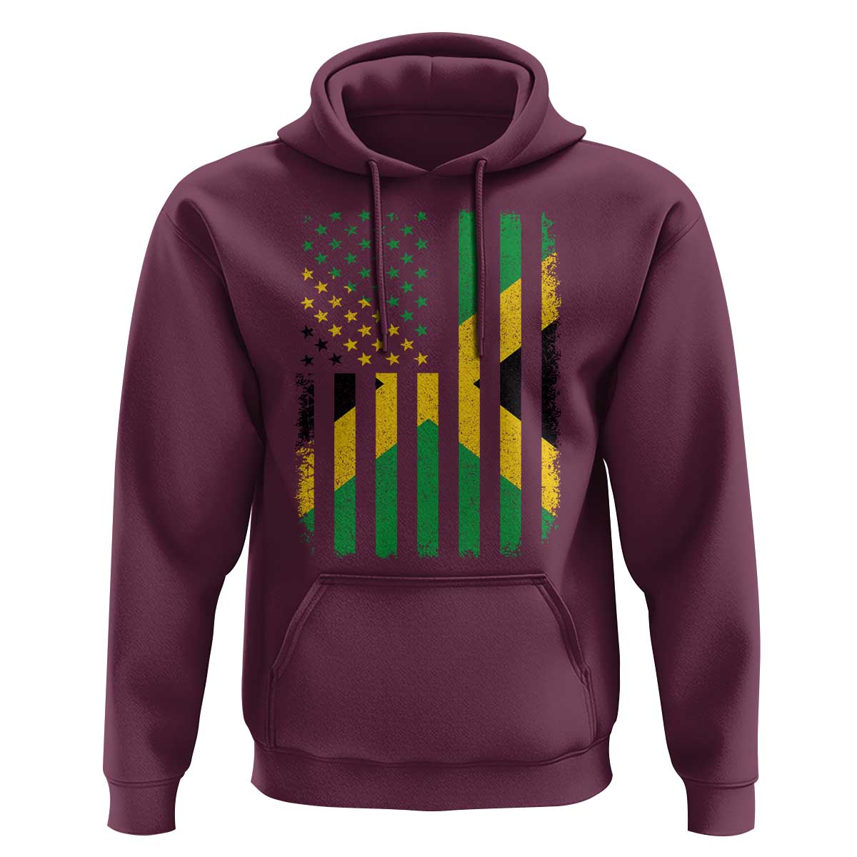 Jamaican American Distressed Patriotic Flag Hoodie - Wonder Print Shop