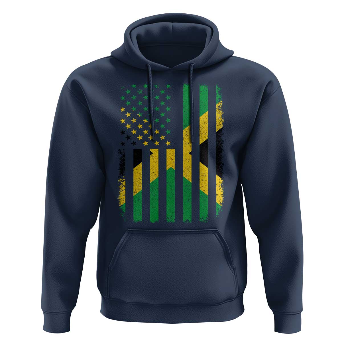Jamaican American Distressed Patriotic Flag Hoodie - Wonder Print Shop