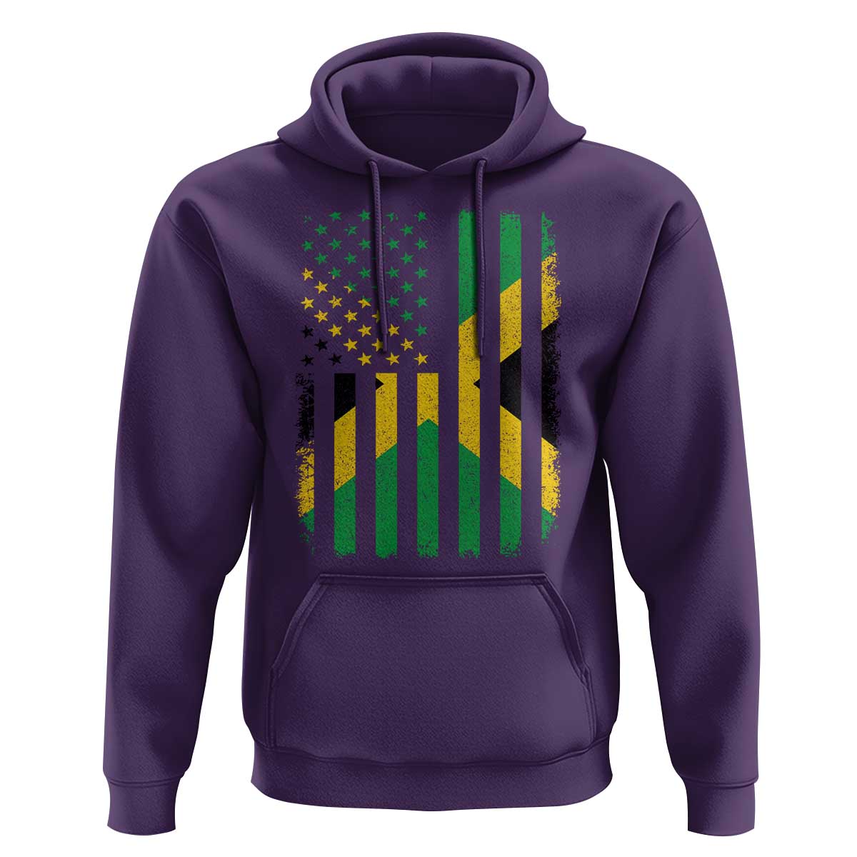 Jamaican American Distressed Patriotic Flag Hoodie - Wonder Print Shop