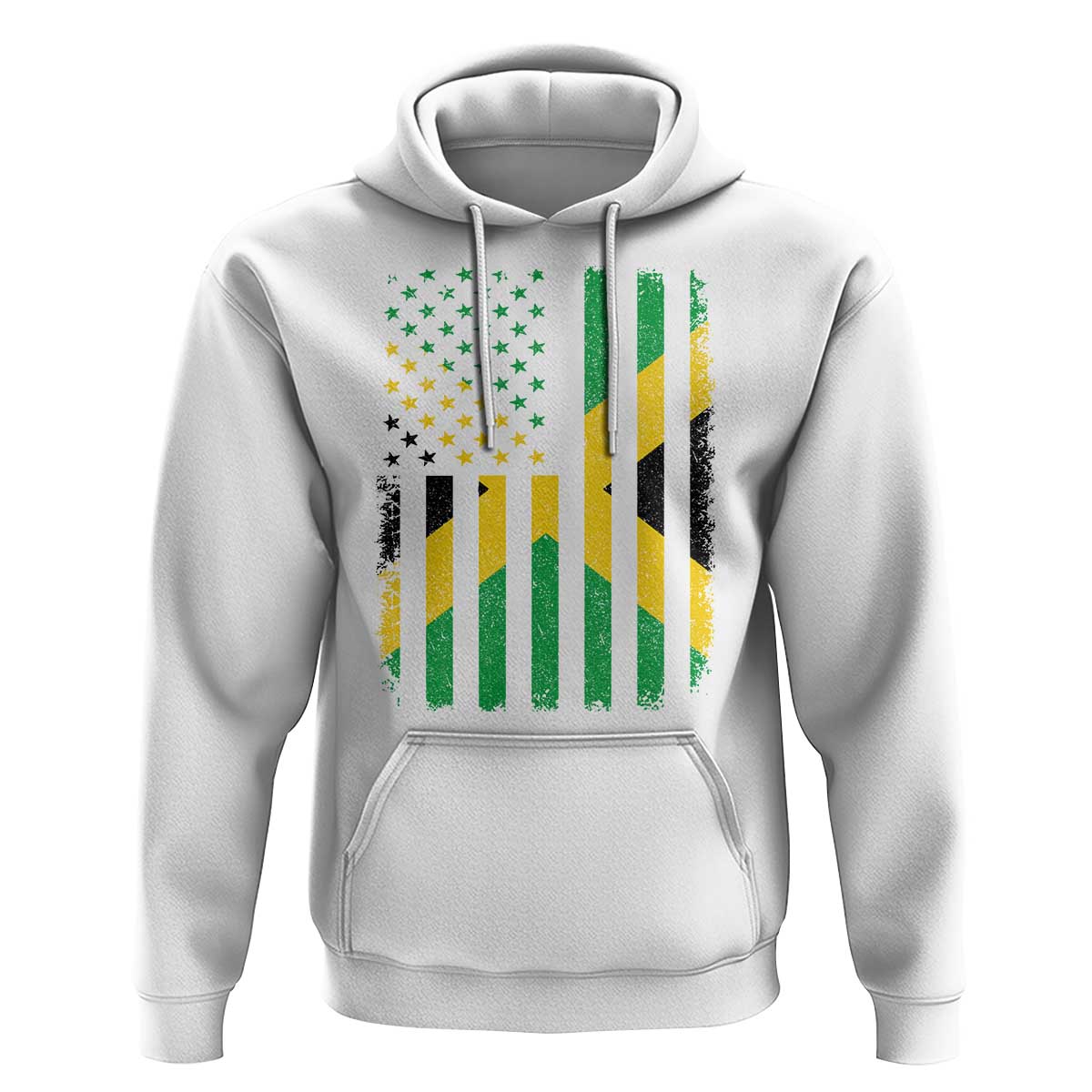 Jamaican American Distressed Patriotic Flag Hoodie - Wonder Print Shop