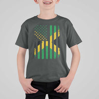 Jamaican American Distressed Patriotic Flag T Shirt For Kid - Wonder Print Shop