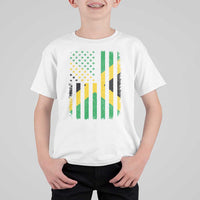 Jamaican American Distressed Patriotic Flag T Shirt For Kid - Wonder Print Shop