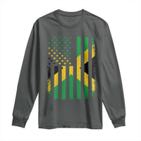 Jamaican American Distressed Patriotic Flag Long Sleeve Shirt - Wonder Print Shop
