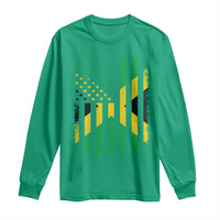 Jamaican American Distressed Patriotic Flag Long Sleeve Shirt - Wonder Print Shop