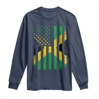 Jamaican American Distressed Patriotic Flag Long Sleeve Shirt - Wonder Print Shop