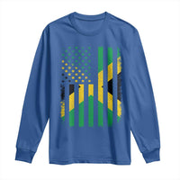 Jamaican American Distressed Patriotic Flag Long Sleeve Shirt - Wonder Print Shop