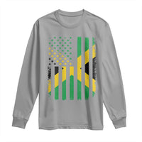 Jamaican American Distressed Patriotic Flag Long Sleeve Shirt - Wonder Print Shop