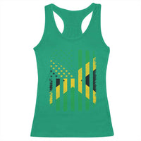 Jamaican American Distressed Patriotic Flag Racerback Tank Top - Wonder Print Shop