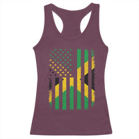 Jamaican American Distressed Patriotic Flag Racerback Tank Top - Wonder Print Shop