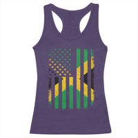 Jamaican American Distressed Patriotic Flag Racerback Tank Top - Wonder Print Shop