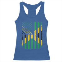 Jamaican American Distressed Patriotic Flag Racerback Tank Top - Wonder Print Shop