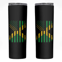 Jamaican American Distressed Patriotic Flag Skinny Tumbler - Wonder Print Shop