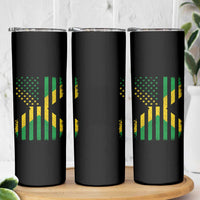 Jamaican American Distressed Patriotic Flag Skinny Tumbler - Wonder Print Shop