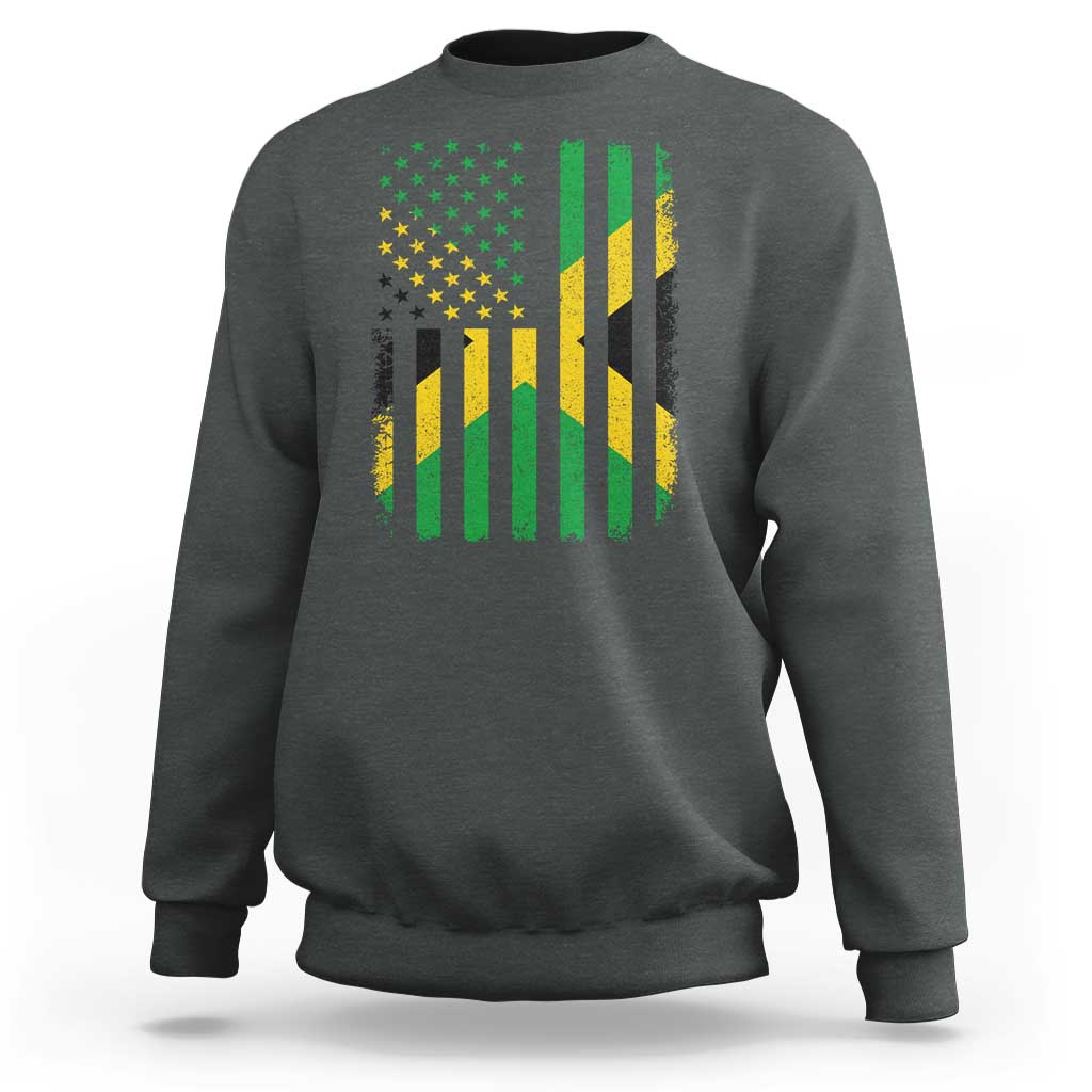 Jamaican American Distressed Patriotic Flag Sweatshirt - Wonder Print Shop