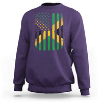Jamaican American Distressed Patriotic Flag Sweatshirt - Wonder Print Shop
