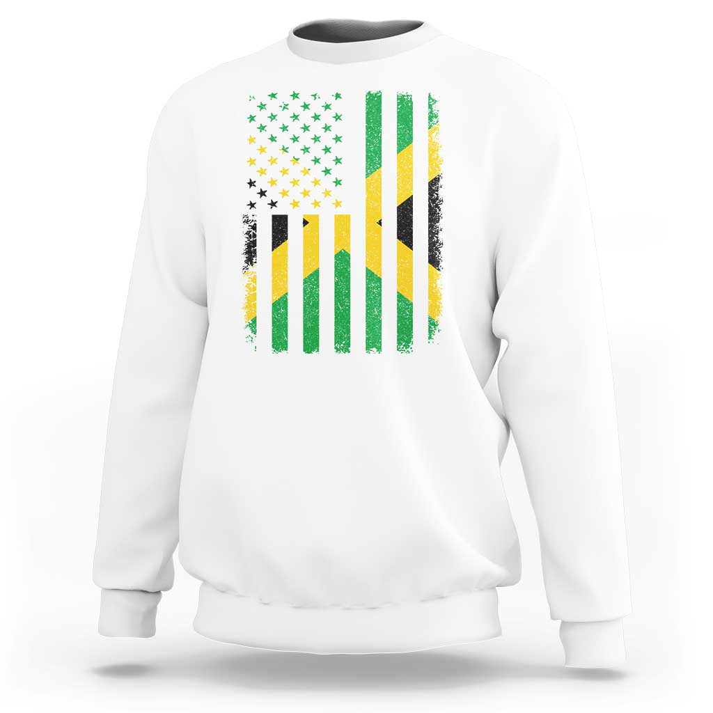 Jamaican American Distressed Patriotic Flag Sweatshirt - Wonder Print Shop