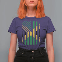 Jamaican American Distressed Patriotic Flag T Shirt For Women - Wonder Print Shop