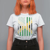Jamaican American Distressed Patriotic Flag T Shirt For Women - Wonder Print Shop