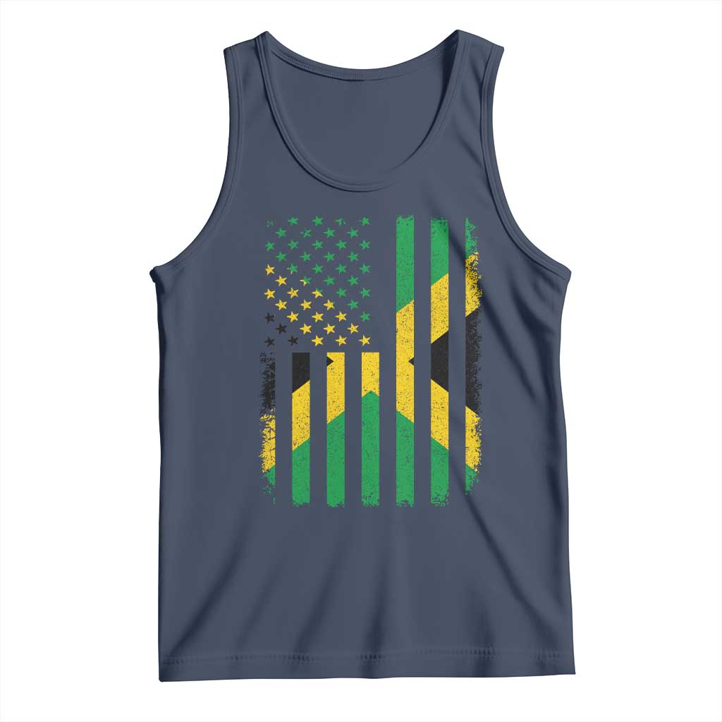 Jamaican American Distressed Patriotic Flag Tank Top - Wonder Print Shop