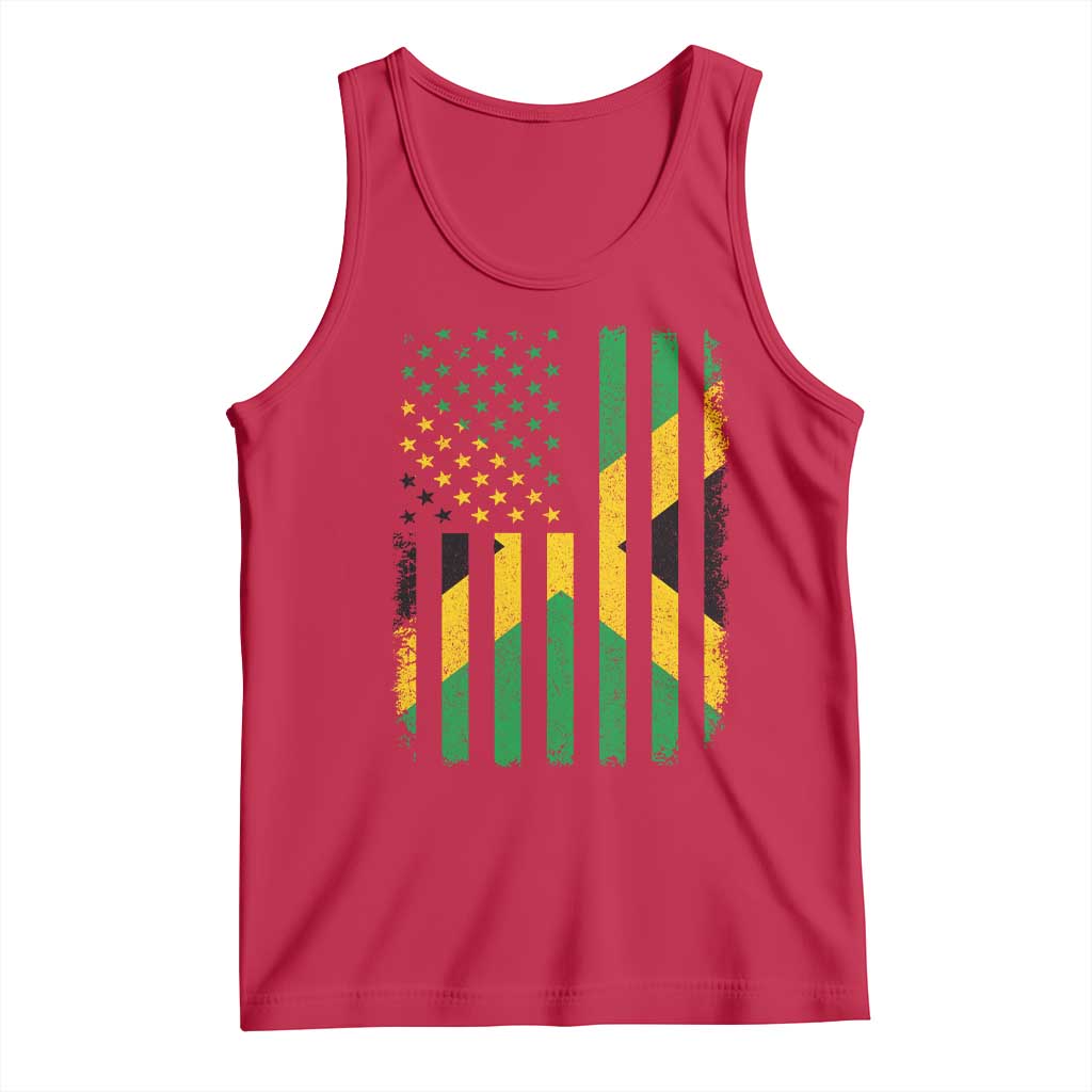 Jamaican American Distressed Patriotic Flag Tank Top - Wonder Print Shop