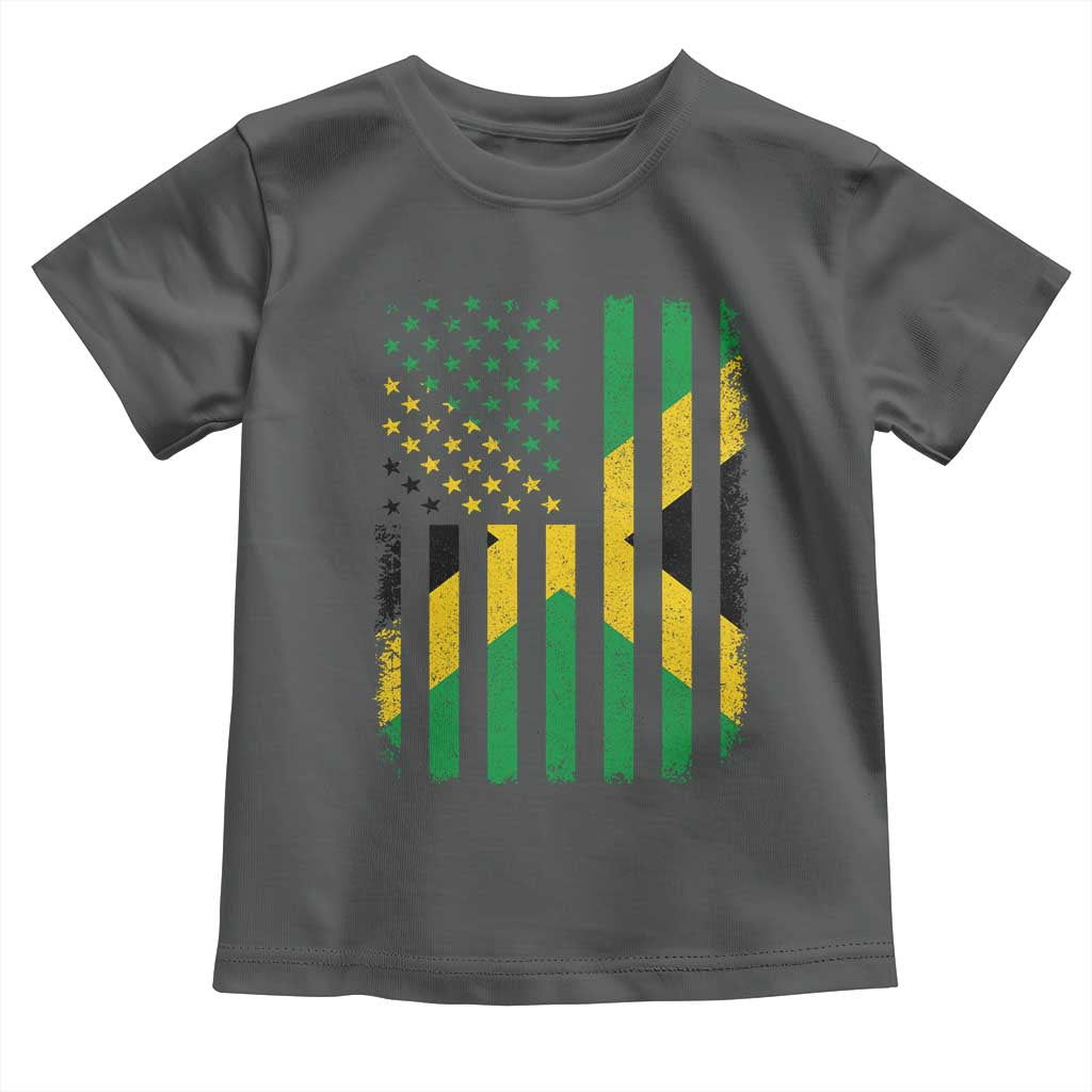 Jamaican American Distressed Patriotic Flag Toddler T Shirt - Wonder Print Shop