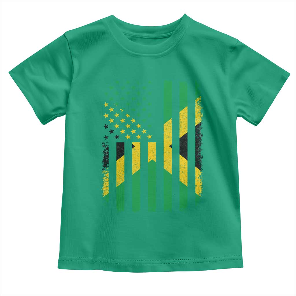 Jamaican American Distressed Patriotic Flag Toddler T Shirt - Wonder Print Shop