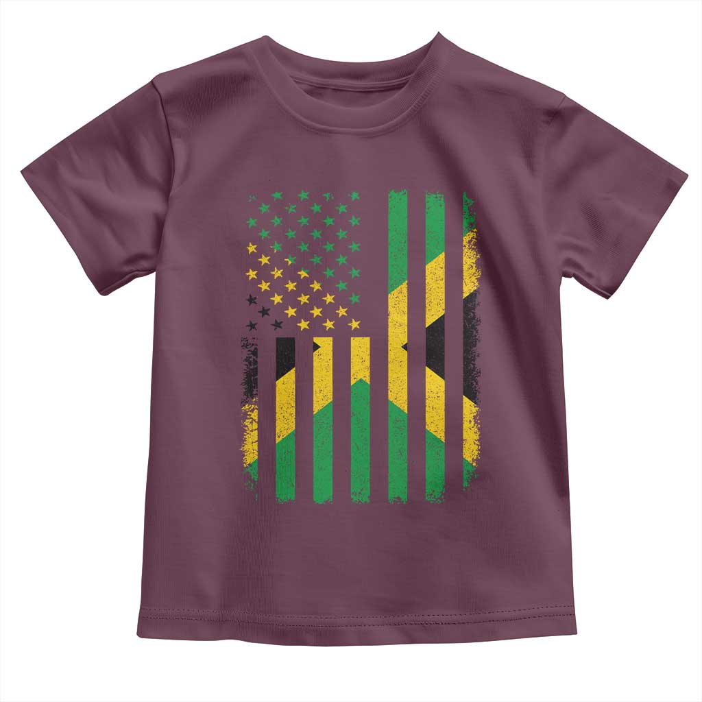 Jamaican American Distressed Patriotic Flag Toddler T Shirt - Wonder Print Shop