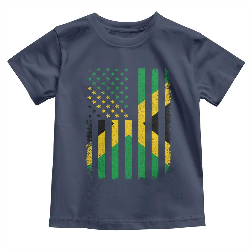 Jamaican American Distressed Patriotic Flag Toddler T Shirt - Wonder Print Shop