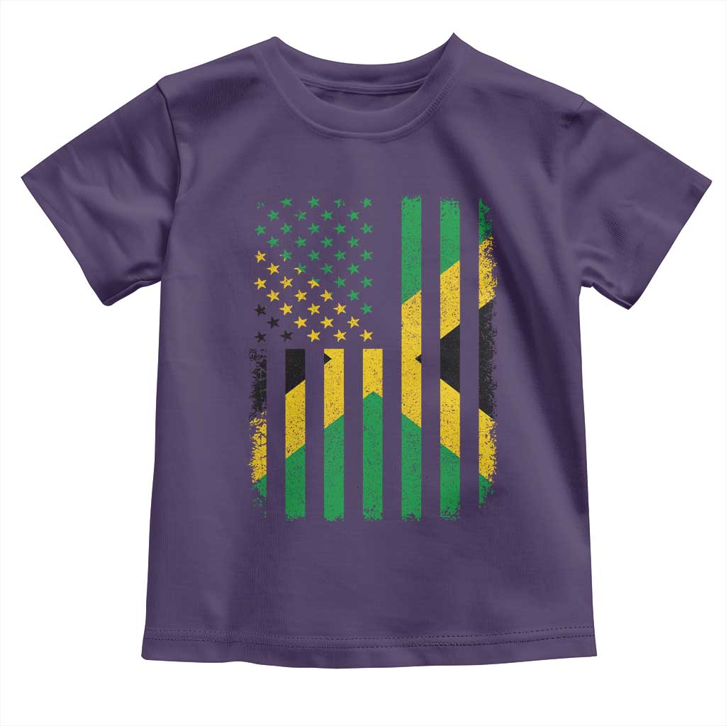 Jamaican American Distressed Patriotic Flag Toddler T Shirt - Wonder Print Shop