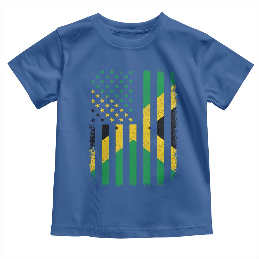 Jamaican American Distressed Patriotic Flag Toddler T Shirt - Wonder Print Shop
