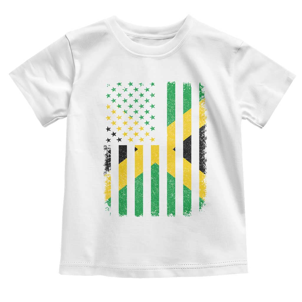 Jamaican American Distressed Patriotic Flag Toddler T Shirt - Wonder Print Shop