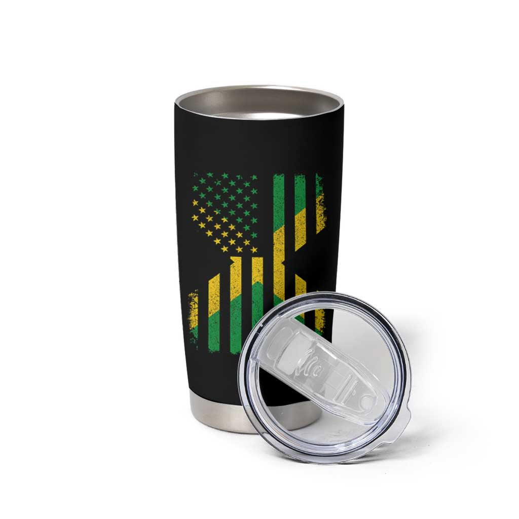 Jamaican American Distressed Patriotic Flag Tumbler Cup - Wonder Print Shop