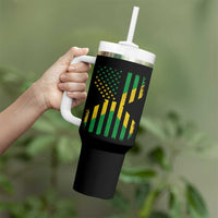 Jamaican American Distressed Patriotic Flag Tumbler With Handle - Wonder Print Shop