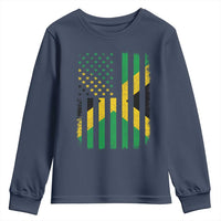Jamaican American Distressed Patriotic Flag Youth Sweatshirt - Wonder Print Shop