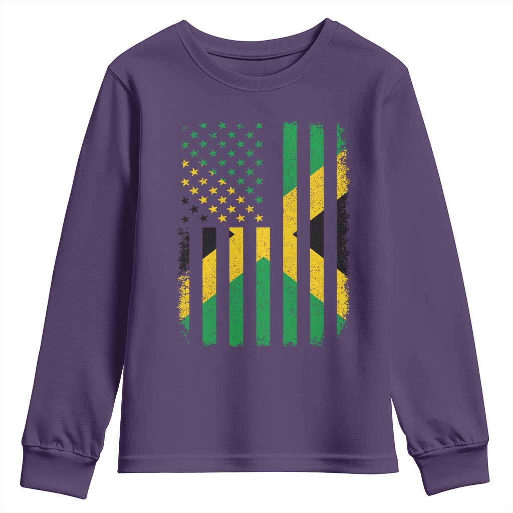 Jamaican American Distressed Patriotic Flag Youth Sweatshirt - Wonder Print Shop