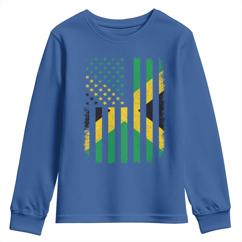 Jamaican American Distressed Patriotic Flag Youth Sweatshirt - Wonder Print Shop