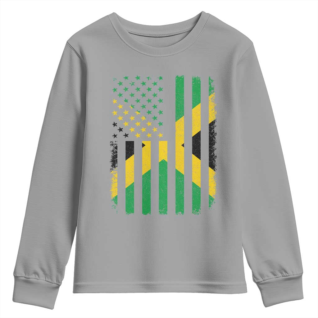 Jamaican American Distressed Patriotic Flag Youth Sweatshirt - Wonder Print Shop