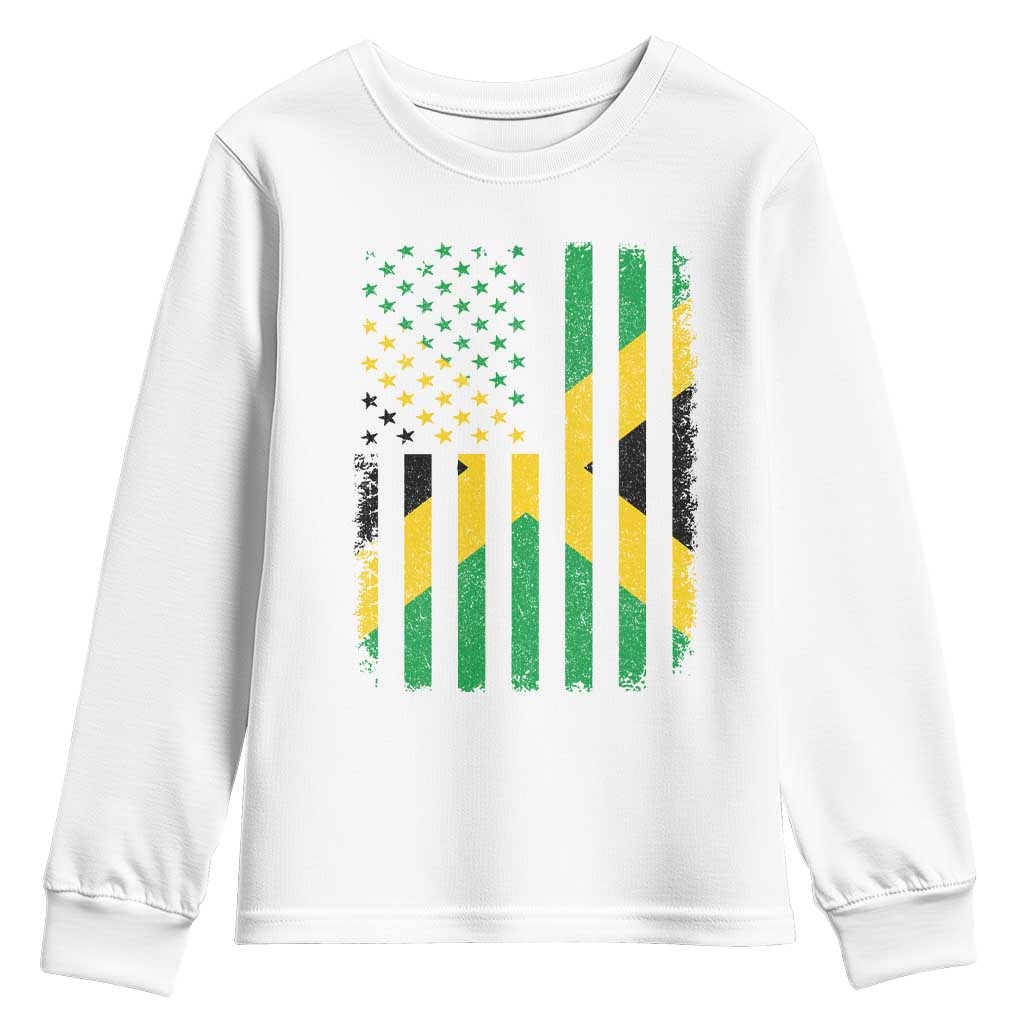 Jamaican American Distressed Patriotic Flag Youth Sweatshirt - Wonder Print Shop
