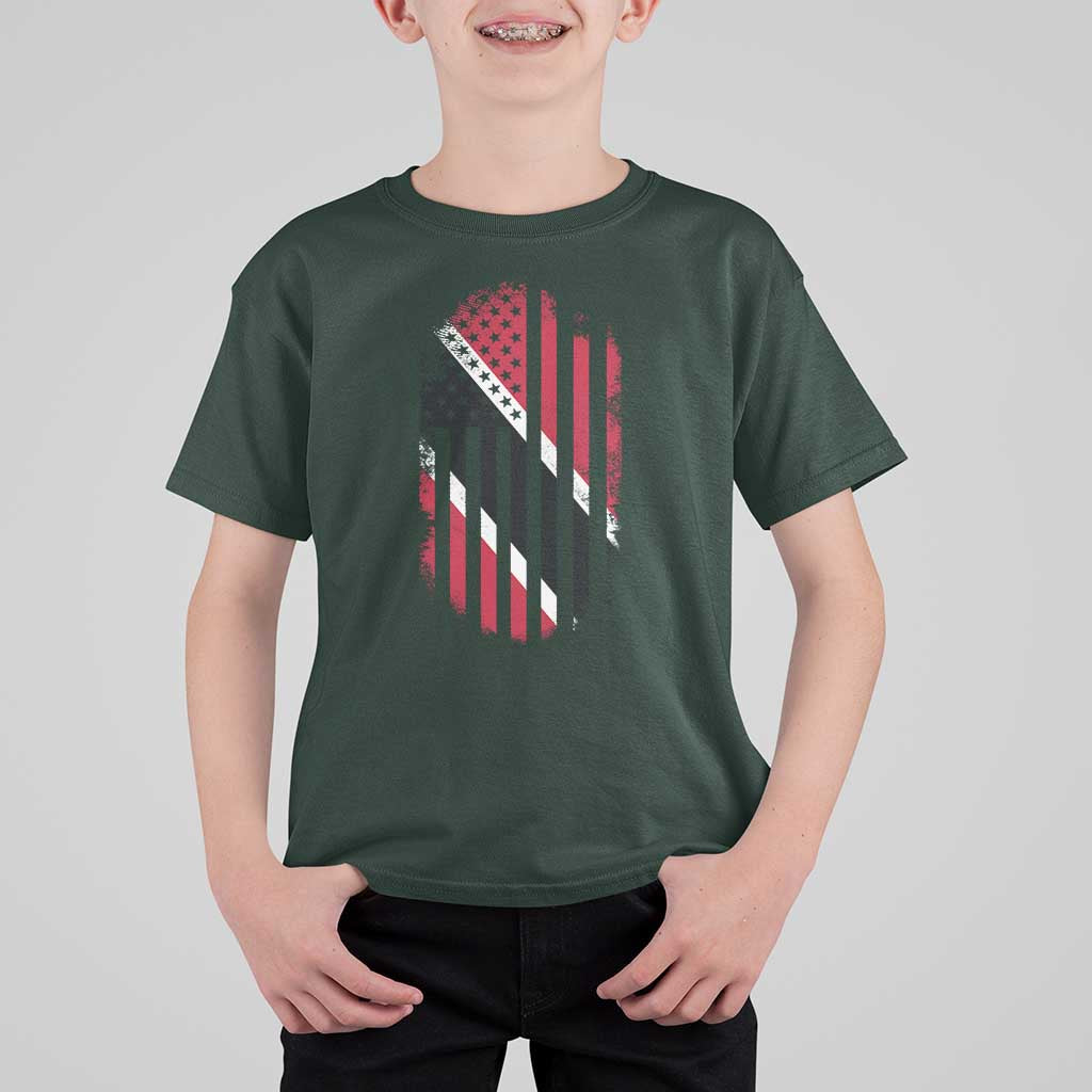 Trinidad And Tobago Trinidadian American Flag T Shirt For Kid - Wonder Print Shop