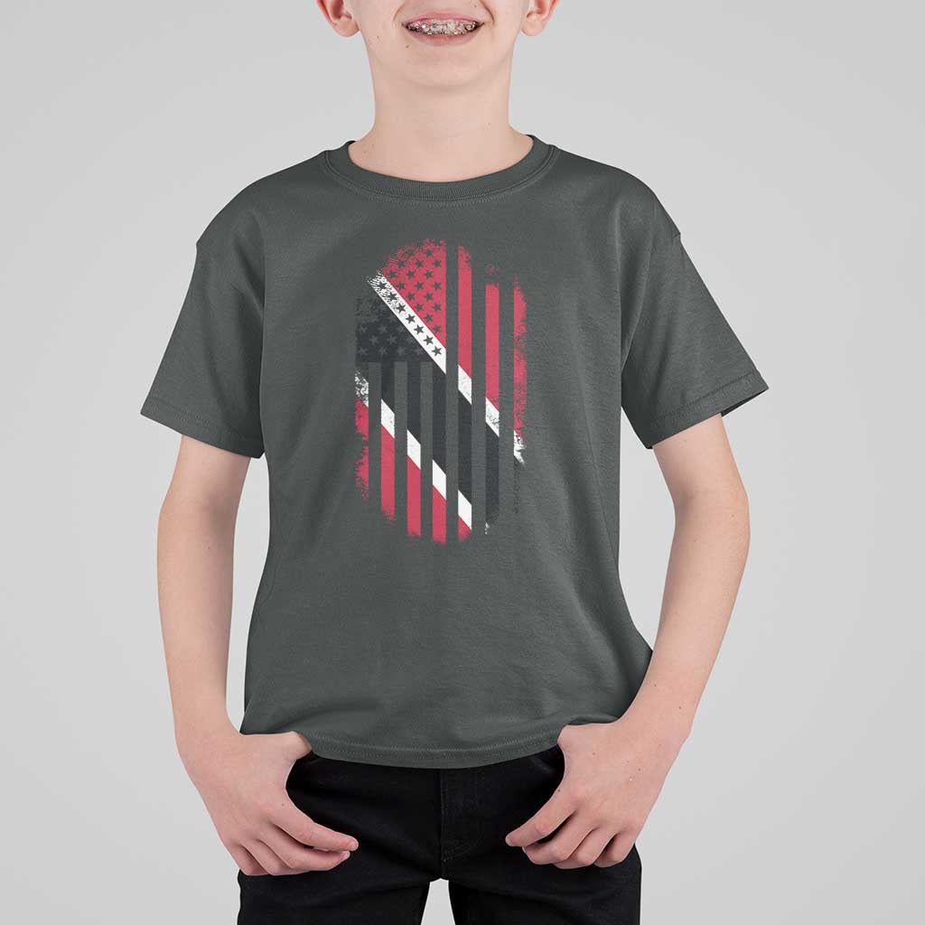 Trinidad And Tobago Trinidadian American Flag T Shirt For Kid - Wonder Print Shop