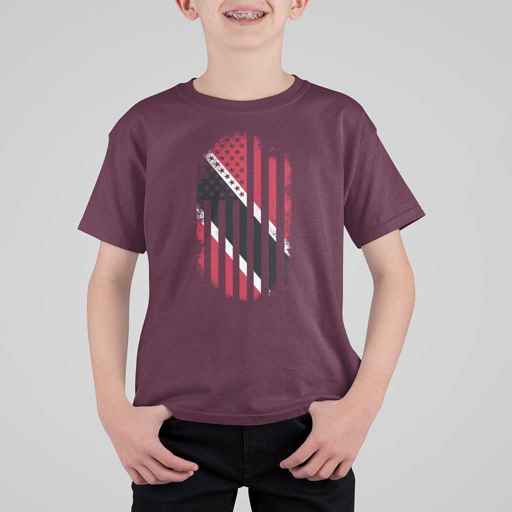 Trinidad And Tobago Trinidadian American Flag T Shirt For Kid - Wonder Print Shop