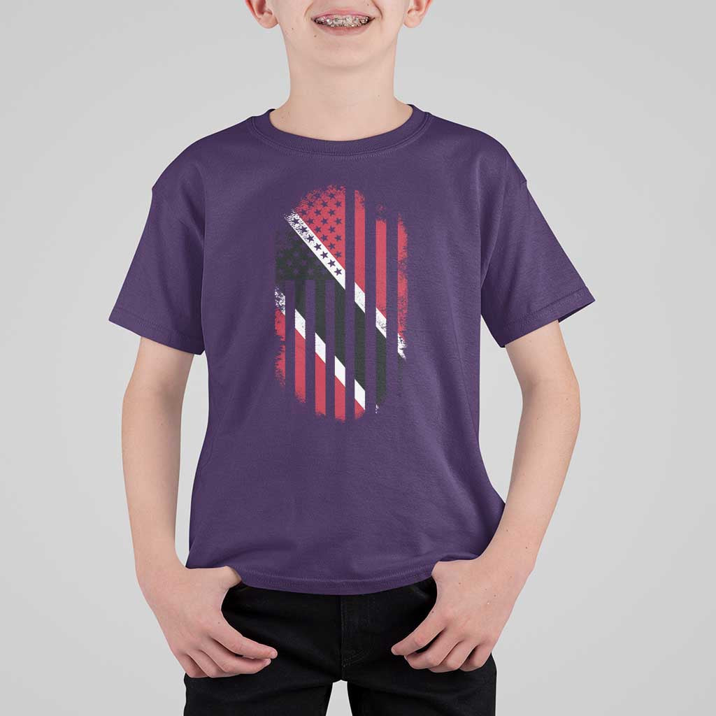 Trinidad And Tobago Trinidadian American Flag T Shirt For Kid - Wonder Print Shop