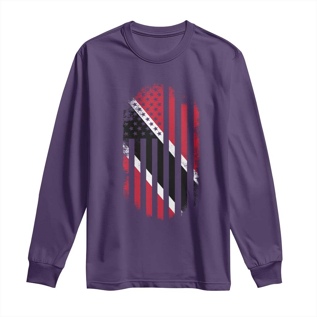 Trinidad And Tobago Trinidadian American Flag Long Sleeve Shirt - Wonder Print Shop
