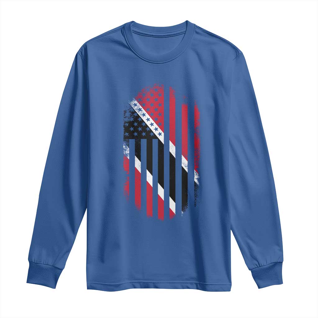 Trinidad And Tobago Trinidadian American Flag Long Sleeve Shirt - Wonder Print Shop