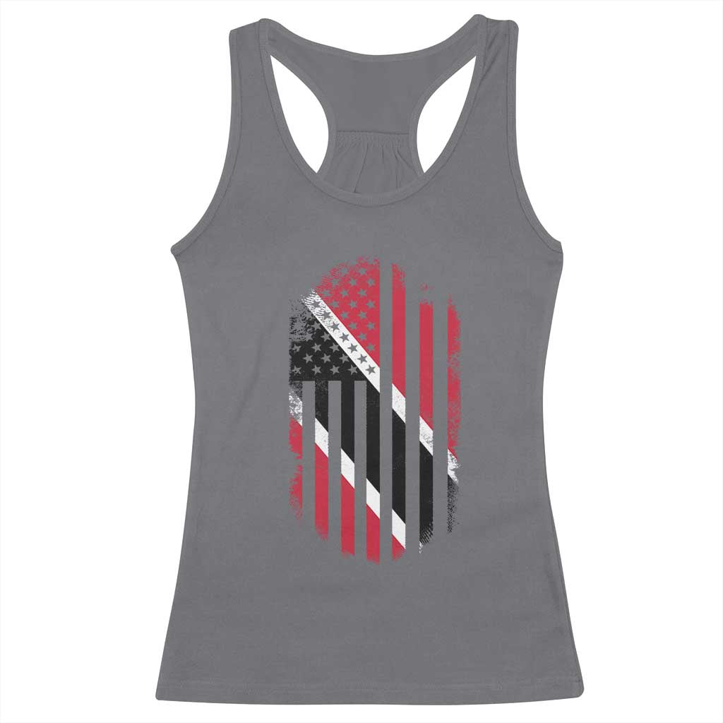 Trinidad And Tobago Trinidadian American Flag Racerback Tank Top - Wonder Print Shop