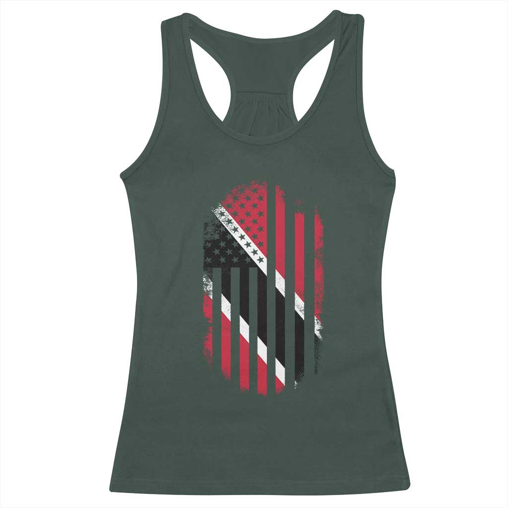 Trinidad And Tobago Trinidadian American Flag Racerback Tank Top - Wonder Print Shop