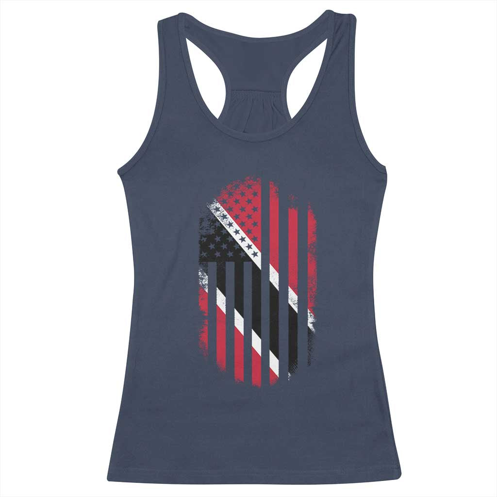 Trinidad And Tobago Trinidadian American Flag Racerback Tank Top - Wonder Print Shop