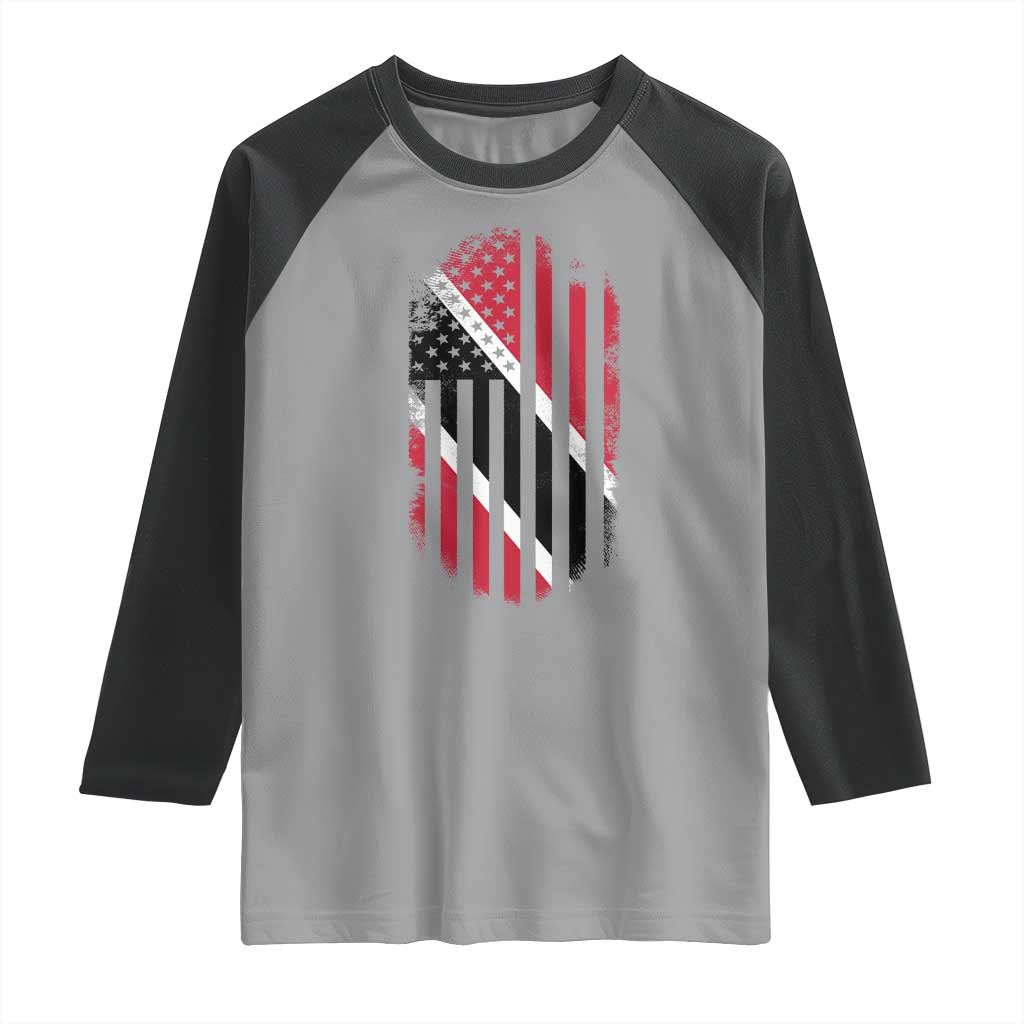 Trinidad And Tobago Trinidadian American Flag Raglan Shirt - Wonder Print Shop