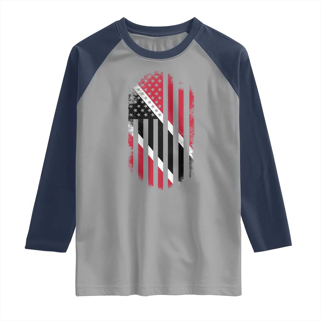 Trinidad And Tobago Trinidadian American Flag Raglan Shirt - Wonder Print Shop