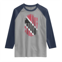 Trinidad And Tobago Trinidadian American Flag Raglan Shirt - Wonder Print Shop